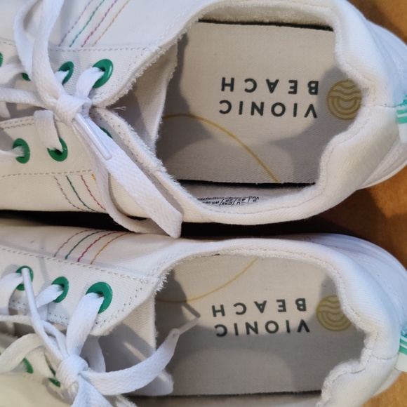 Vionic Beach Stinson white with multi color accents green eyelets size 10 - Picture 6 of 10